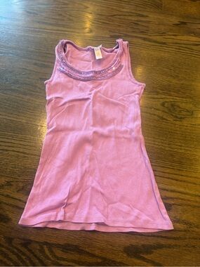 Justice Lavender Ribbed Tank Top with Sequin Trim